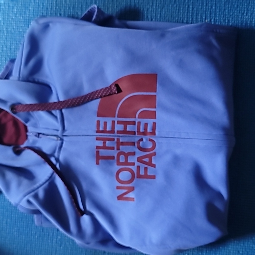 The North Face Lavender Hoodie with Red Logo
